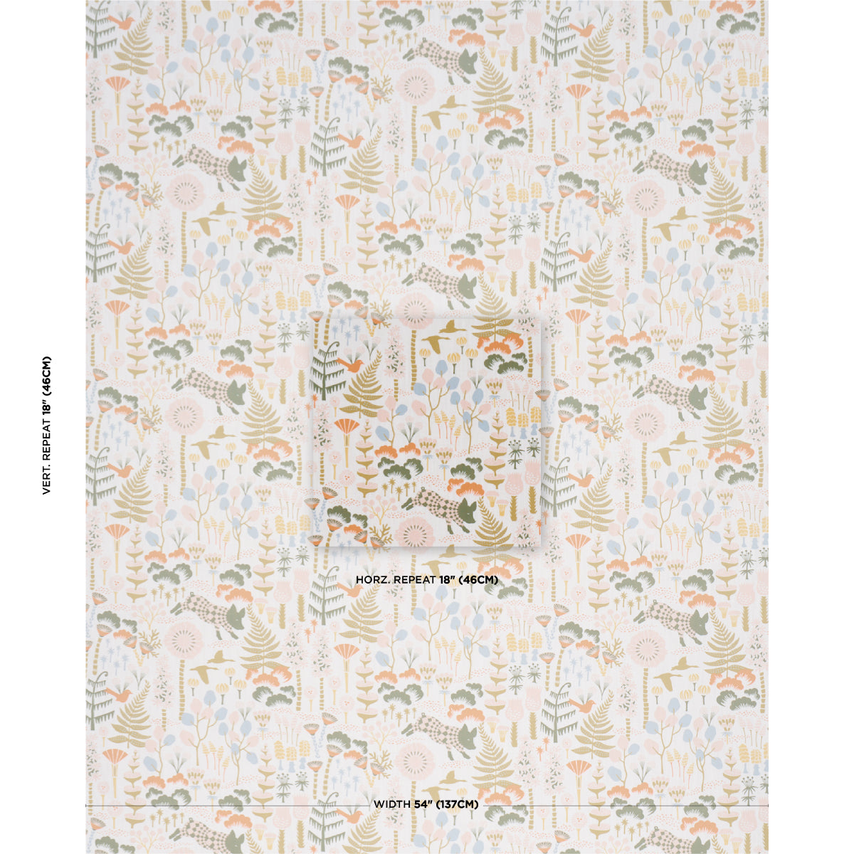 Hoppmosse fabric in ivory and multi color - pattern number 183001 - by Schumacher in the Borastapeter collection