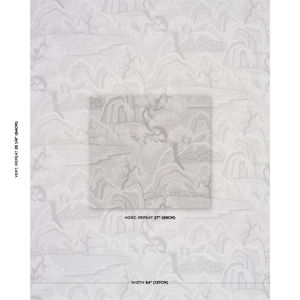 Indigo Garden fabric in grey color - pattern number 183011 - by Schumacher in the Borastapeter collection