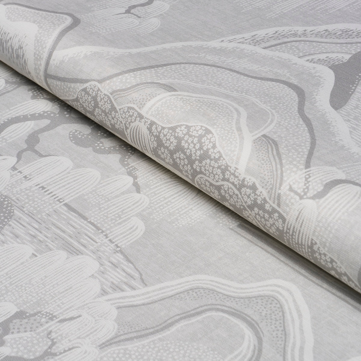Indigo Garden fabric in grey color - pattern number 183011 - by Schumacher in the Borastapeter collection