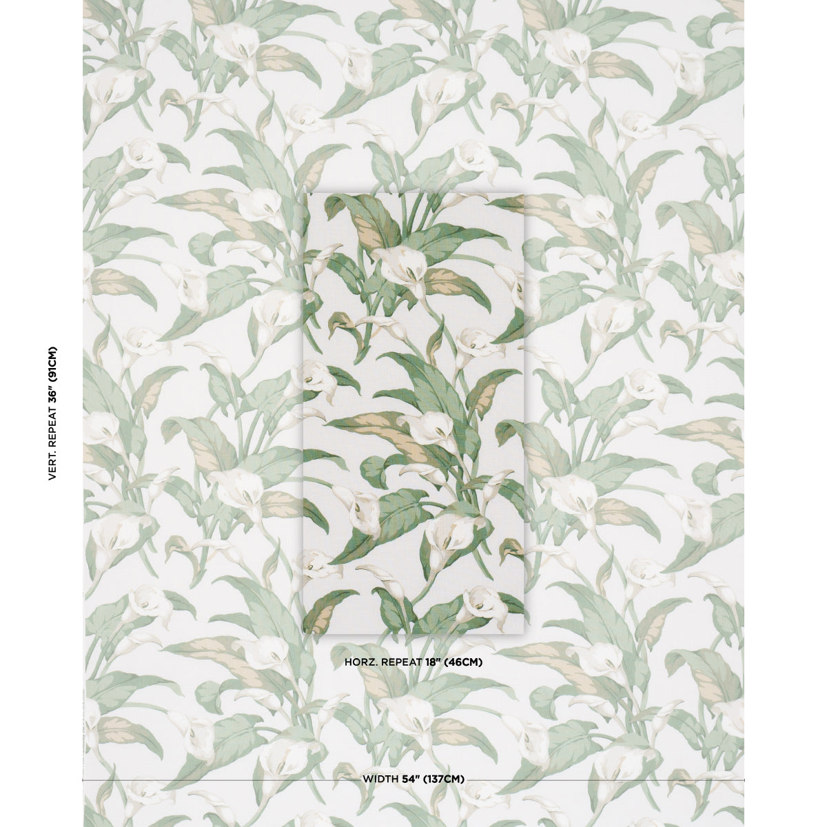 Arum Lilies fabric in Ivory color - pattern number 183120 - by Schumacher in the Schumacher Classics collection