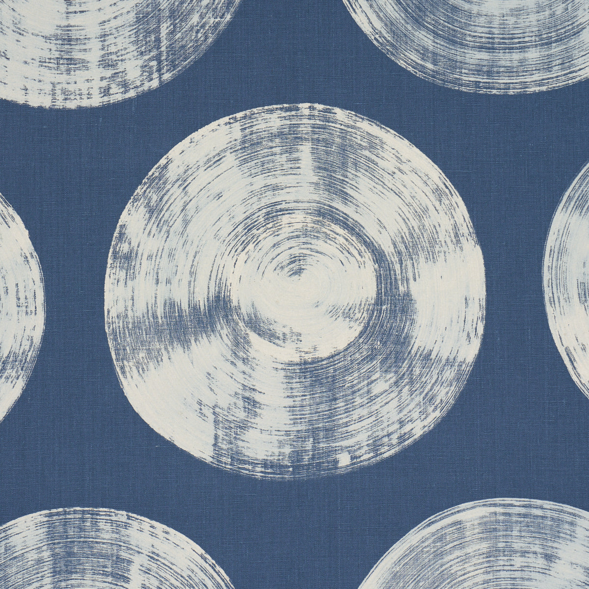 Painted Circles fabric in Indigo color - pattern number 183181 - by Schumacher in the Stars and Stripes collection