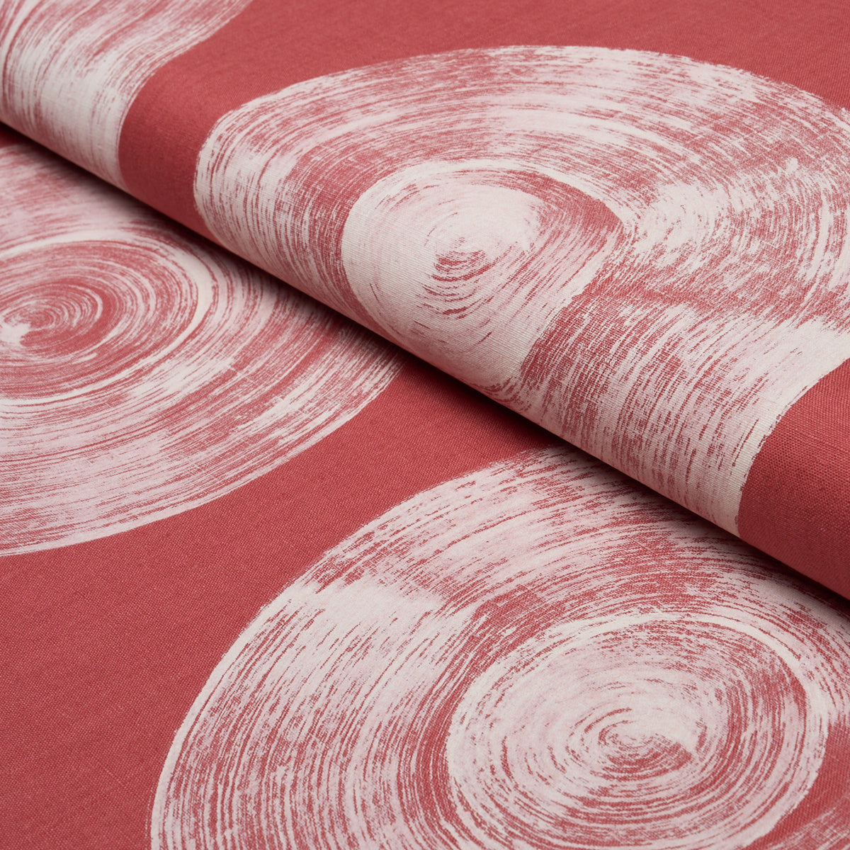 Painted Circles fabric in Red color - pattern number 183182 - by Schumacher in the Stars and Stripes collection