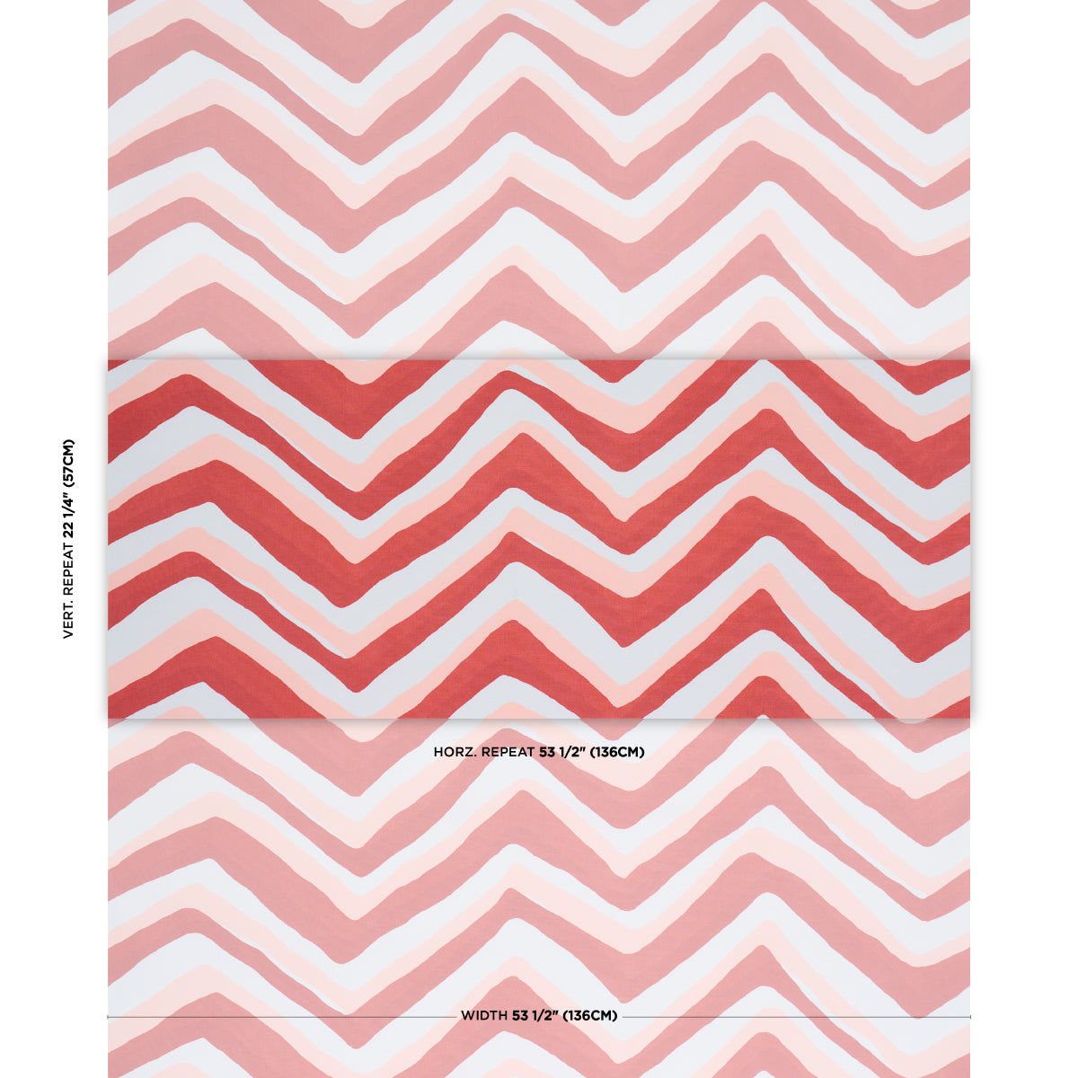 Chevron fabric in Coral color - pattern number 183722 - by Schumacher in the Tillett collection