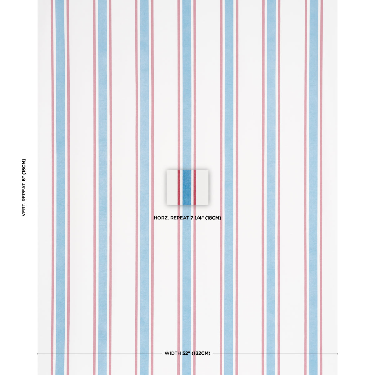 Hadwen Stripe fabric in Red & Blue color - pattern number 183740 - by Schumacher in the Tillett collection