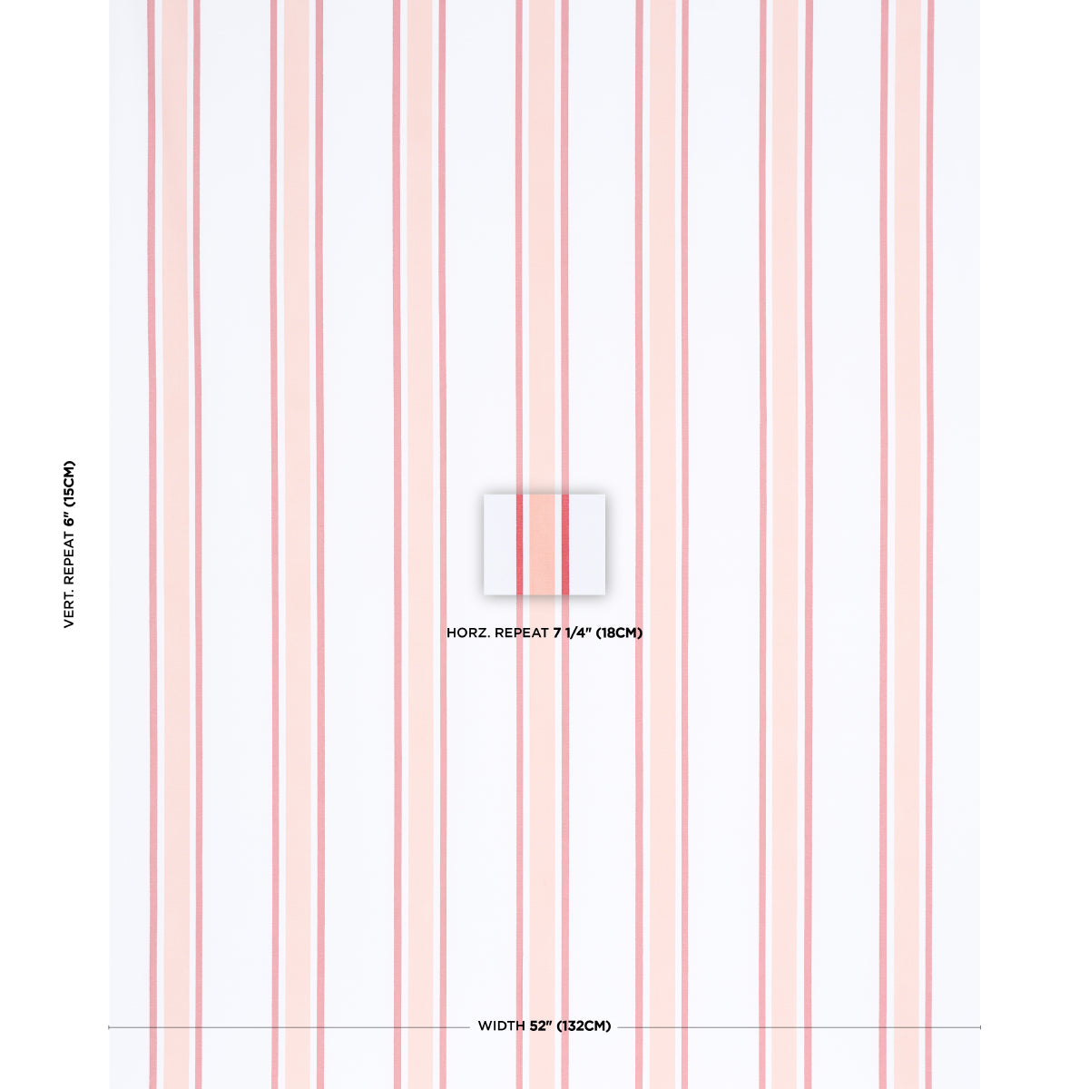 Hadwen Stripe fabric in Coral color - pattern number 183742 - by Schumacher in the Tillett collection