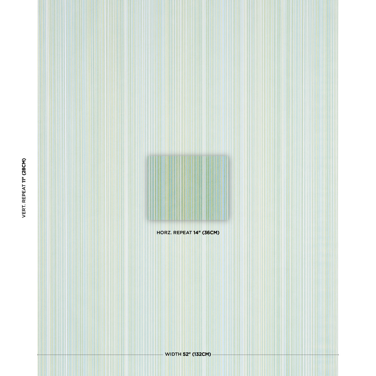 Ministripe fabric in Green & Sky color - pattern number 183761 - by Schumacher in the Tillett collection