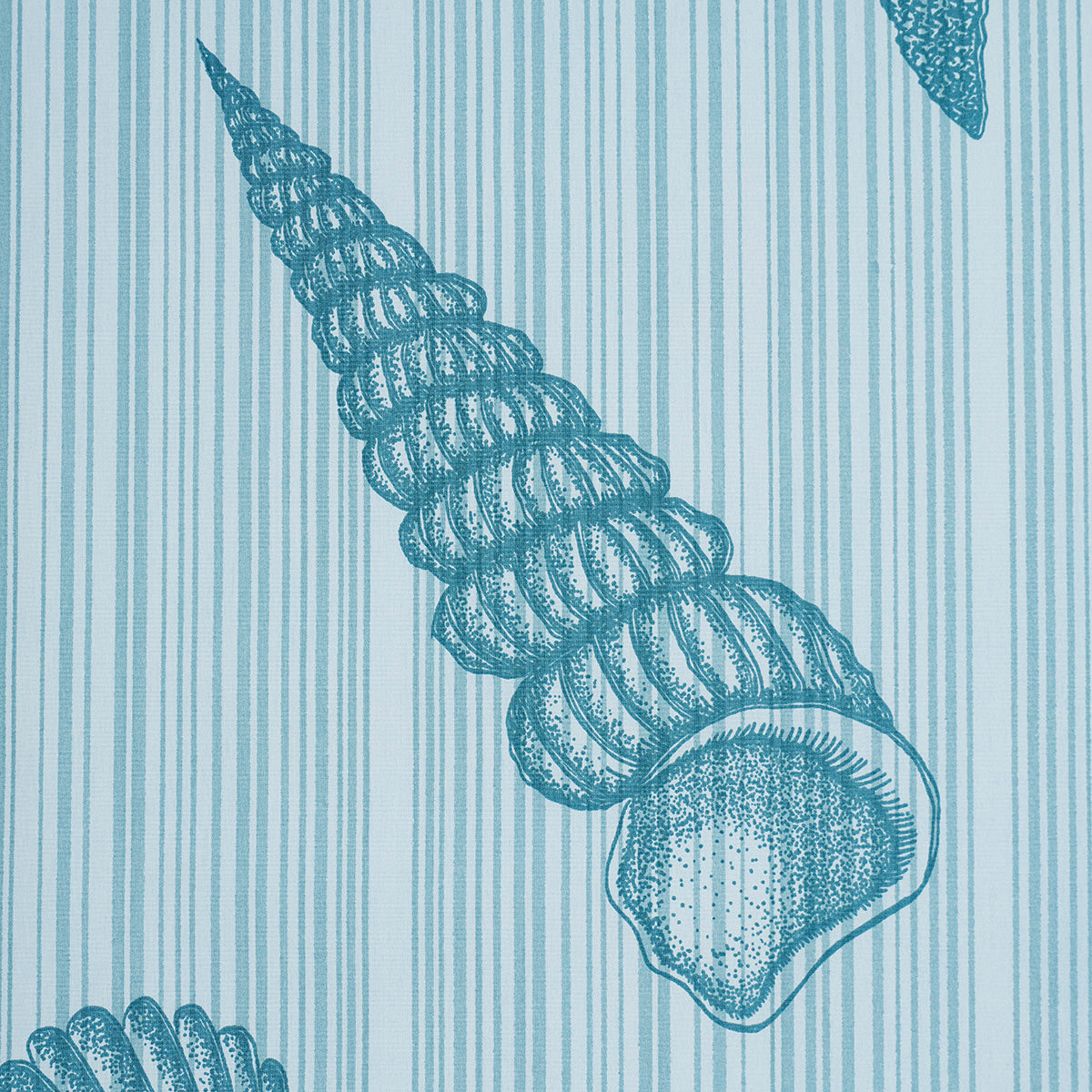 Seashells fabric in Ocean color - pattern number 183800 - by Schumacher in the Tillett collection