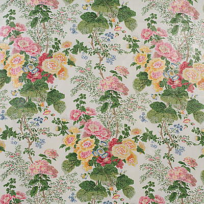 Hollyhock Hdb fabric in white/pink color - pattern 2005100.101.0 - by Lee Jofa