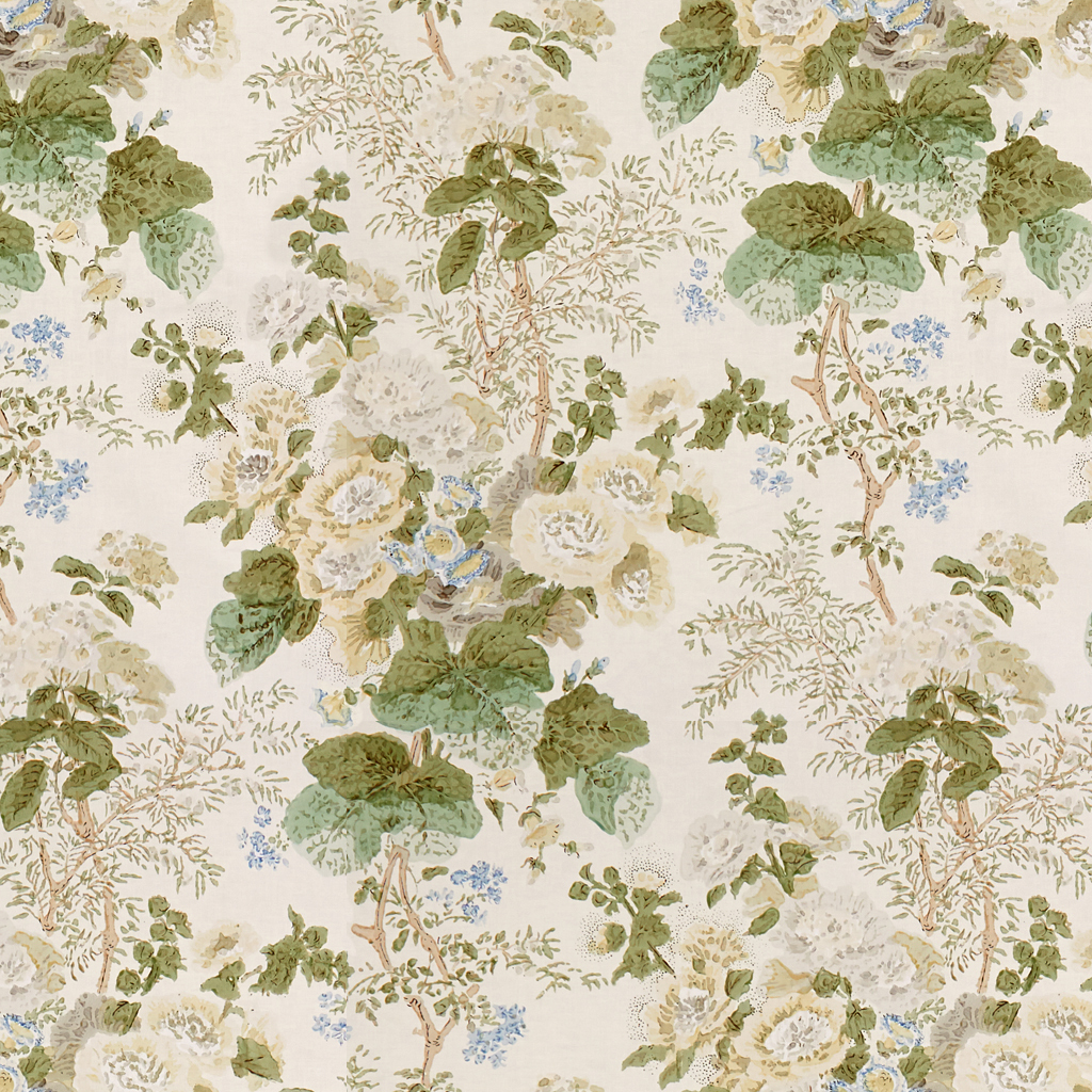 Hollyhock Hdb fabric in grey/sage color - pattern 2005100.311.0 - by Lee Jofa