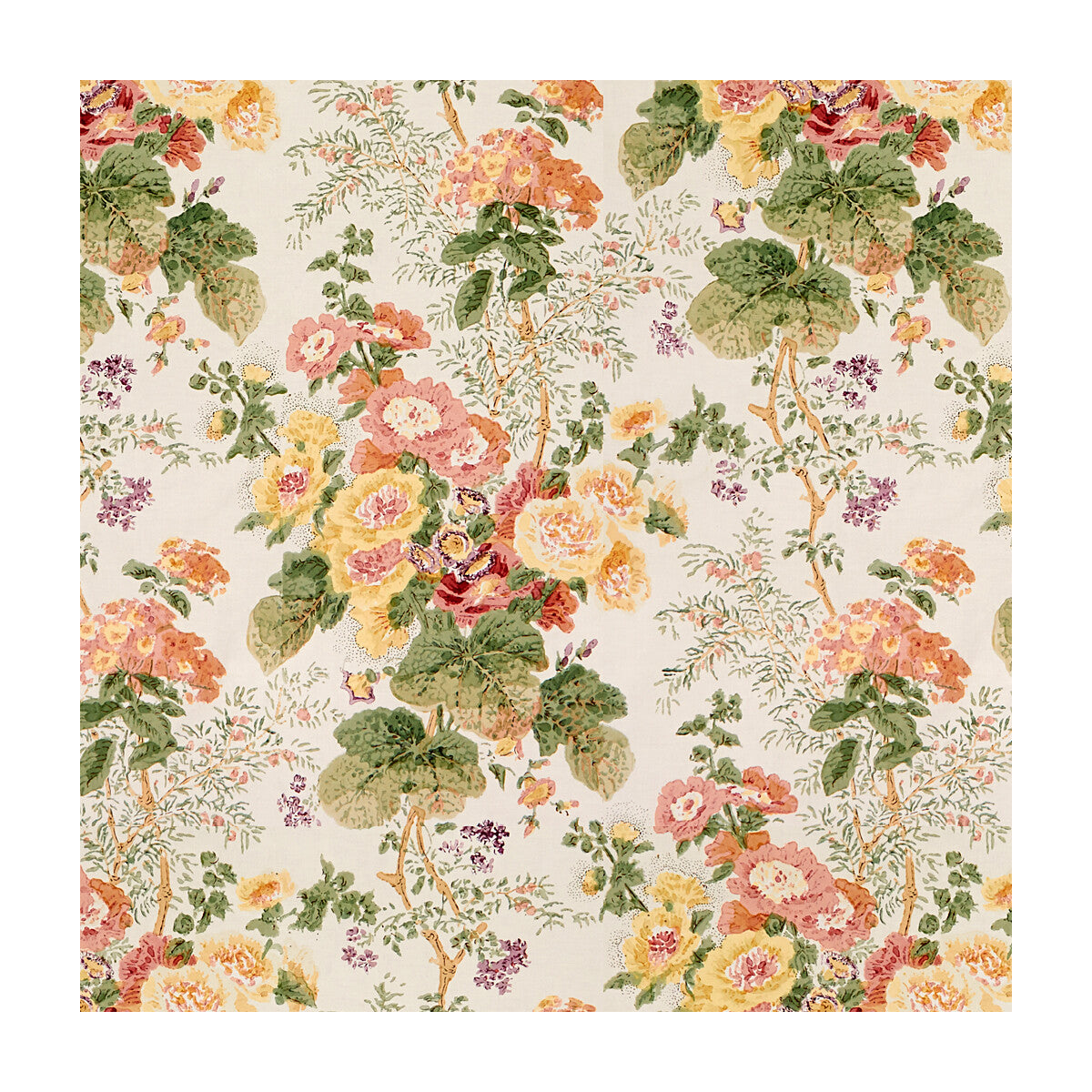 Hollyhock Hdb fabric in red/green color - pattern 2005100.319.0 - by Lee Jofa