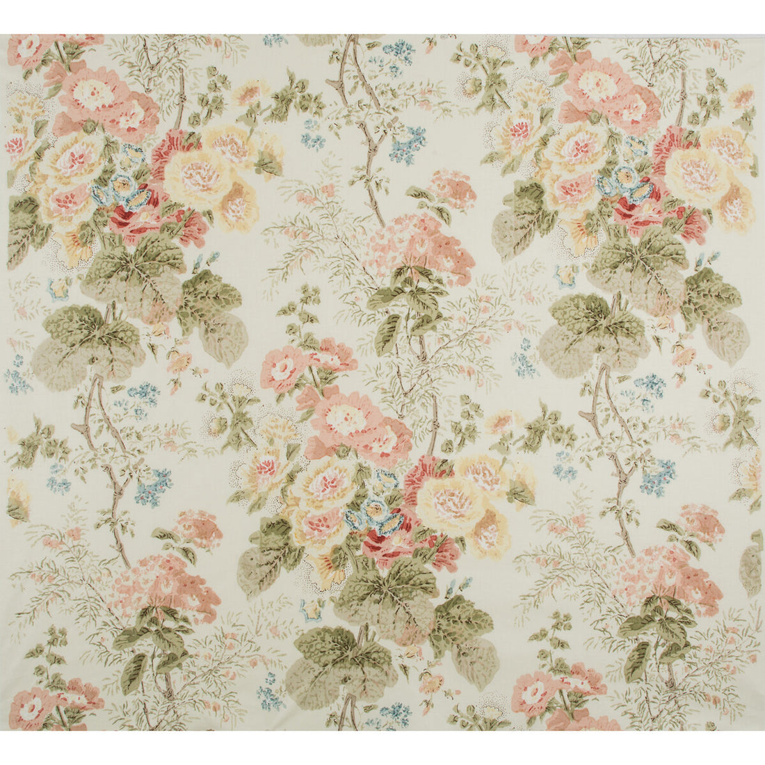 Hollyhock Hdb fabric in coral/olive color - pattern 2005100.730.0 - by Lee Jofa