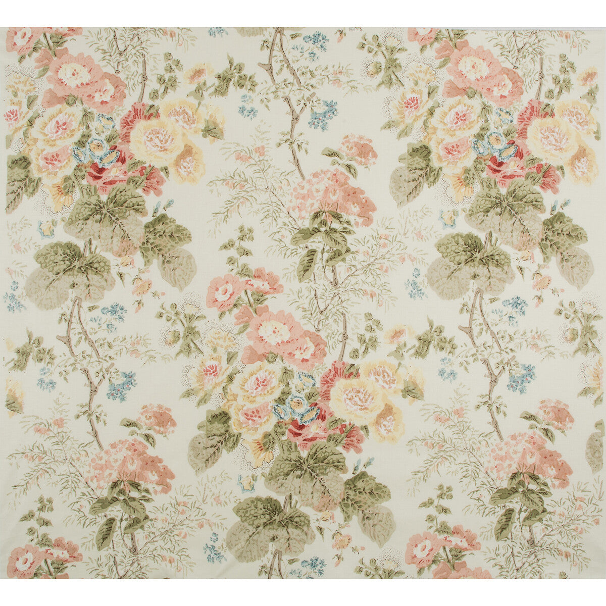 Hollyhock Hdb fabric in coral/olive color - pattern 2005100.730.0 - by Lee Jofa