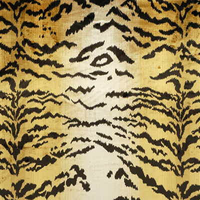 Silk Tiger Velvet fabric in oro color - pattern 2005227.4.0 - by Lee Jofa