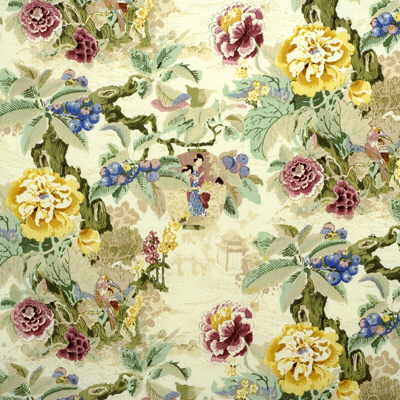 Chinese Lantern fabric in lemon color - pattern 2006101.347.0 - by Lee Jofa