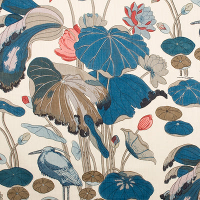 Nympheus Print fabric in teal color - pattern 2010150.13.0 - by Lee Jofa in the Heritage collection