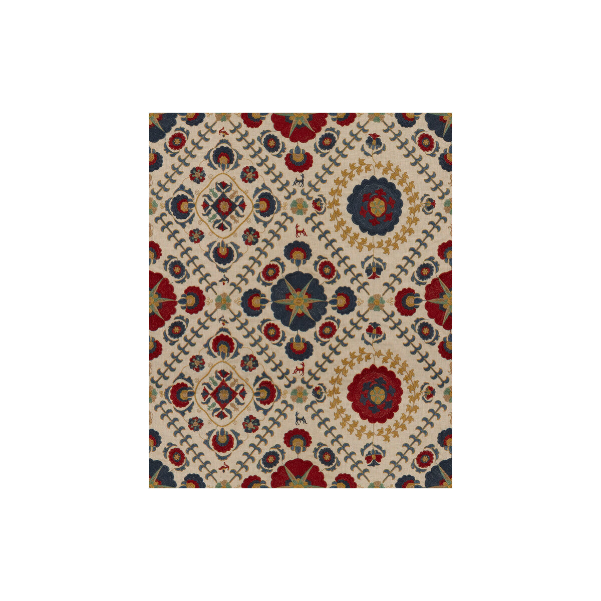 Ayla Trellis fabric in indigo/red color - pattern 2012106.519.0 - by Lee Jofa in the The Malika collection