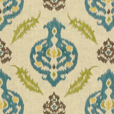 Kailar Linen fabric in peacock/lime color - pattern 2012107.533.0 - by Lee Jofa in the The Malika collection