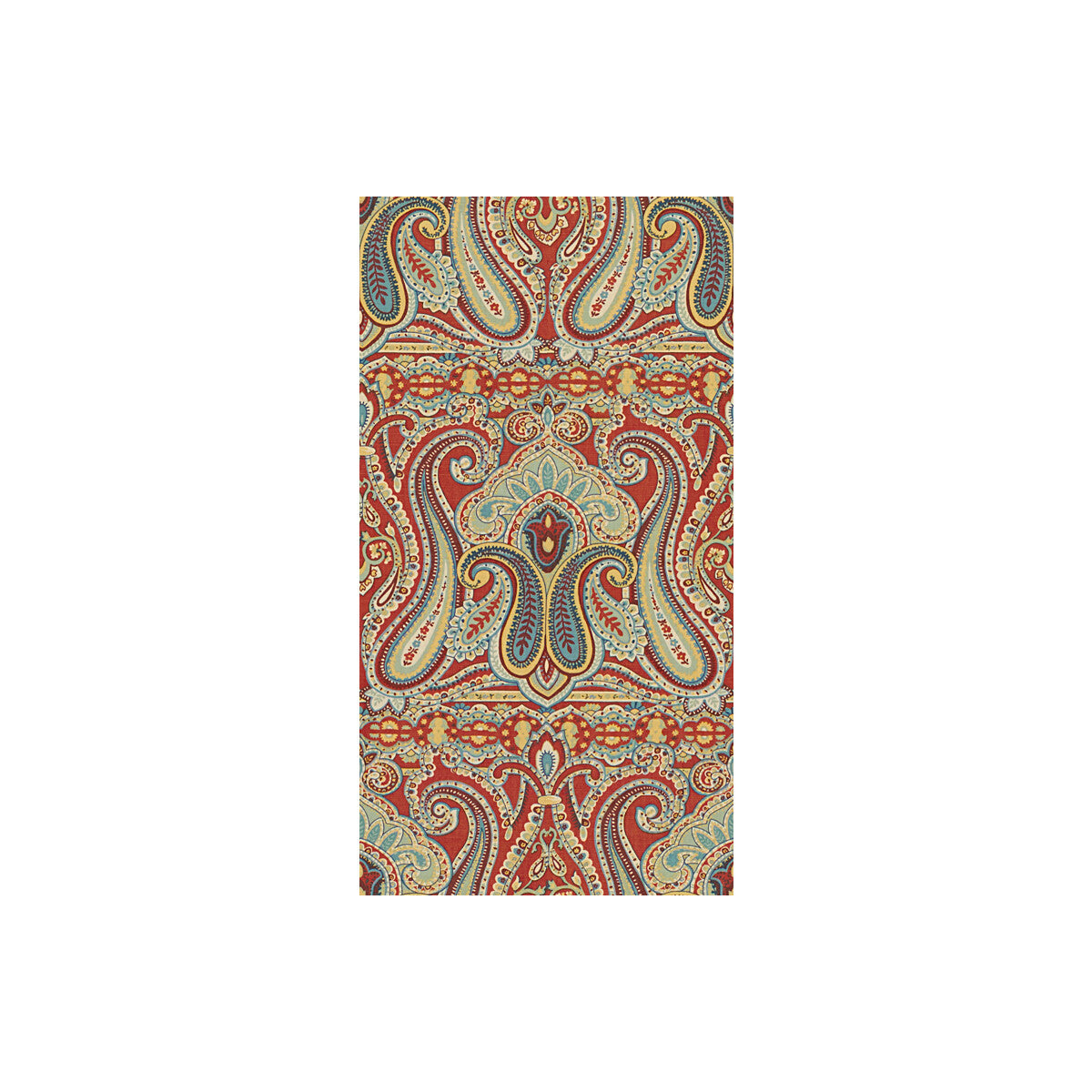 Alsace Paisley fabric in red/blue color - pattern 2014124.954.0 - by Lee Jofa in the Suzanne Kasler II collection