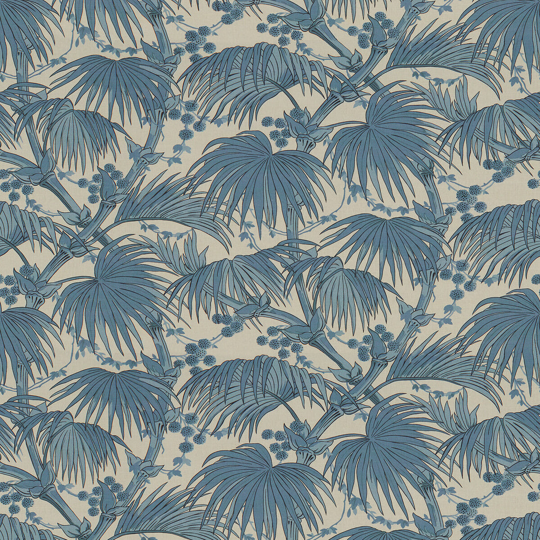 Las Palmas fabric in blue color - pattern 2017109.15.0 - by Lee Jofa in the Oscar De La Renta III collection