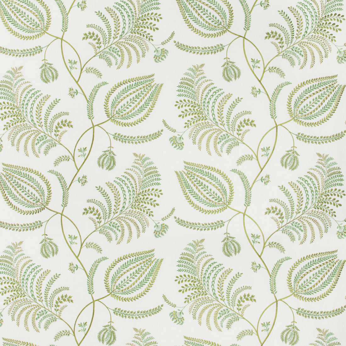 Palmero Emb fabric in ivory/leaf color - pattern 2017158.23.0 - by Lee Jofa in the Westport collection