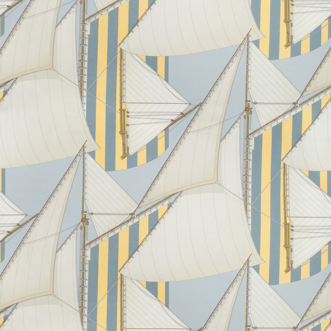 St Tropez Print fabric in blue/yellow color - pattern 2018136.405.0 - by Lee Jofa in the Suzanne Kasler The Riviera collection