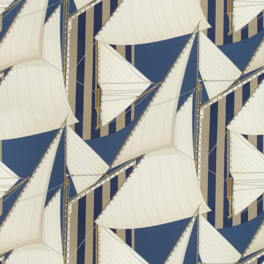 St Tropez Print fabric in navy/marine color - pattern 2018136.505.0 - by Lee Jofa in the Suzanne Kasler The Riviera collection