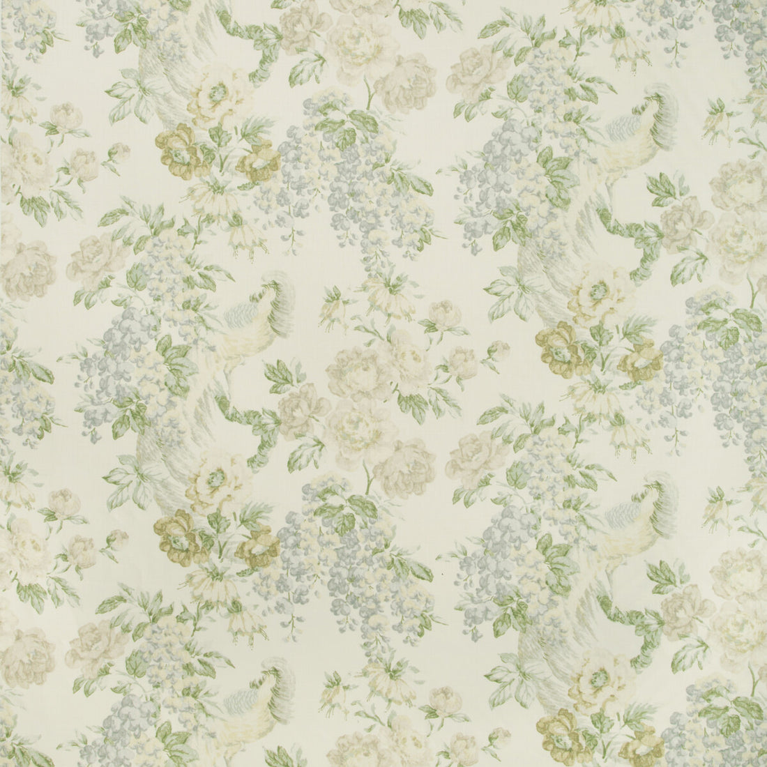 Montecito Floral fabric in sky/green color - pattern 2018139.315.0 - by Lee Jofa in the Suzanne Rheinstein III collection