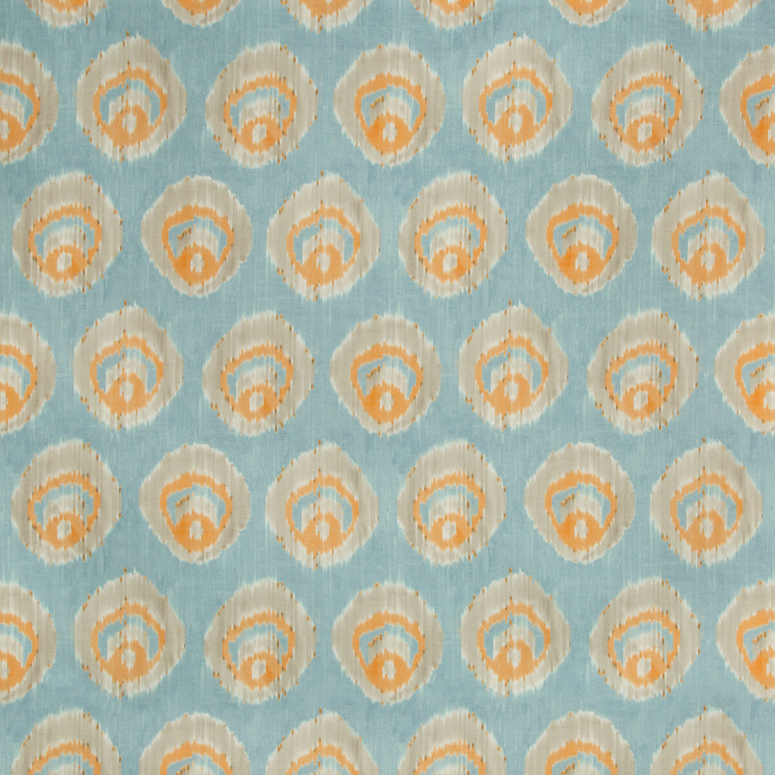 Monaco Print fabric in aqua/melon color - pattern 2018141.125.0 - by Lee Jofa in the Suzanne Kasler The Riviera collection
