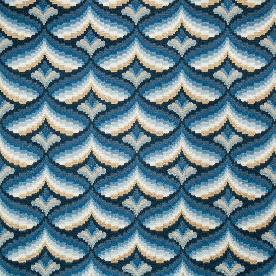 Giles Embroidery fabric in indigo color - pattern 2019106.155.0 - by Lee Jofa in the Manor House collection