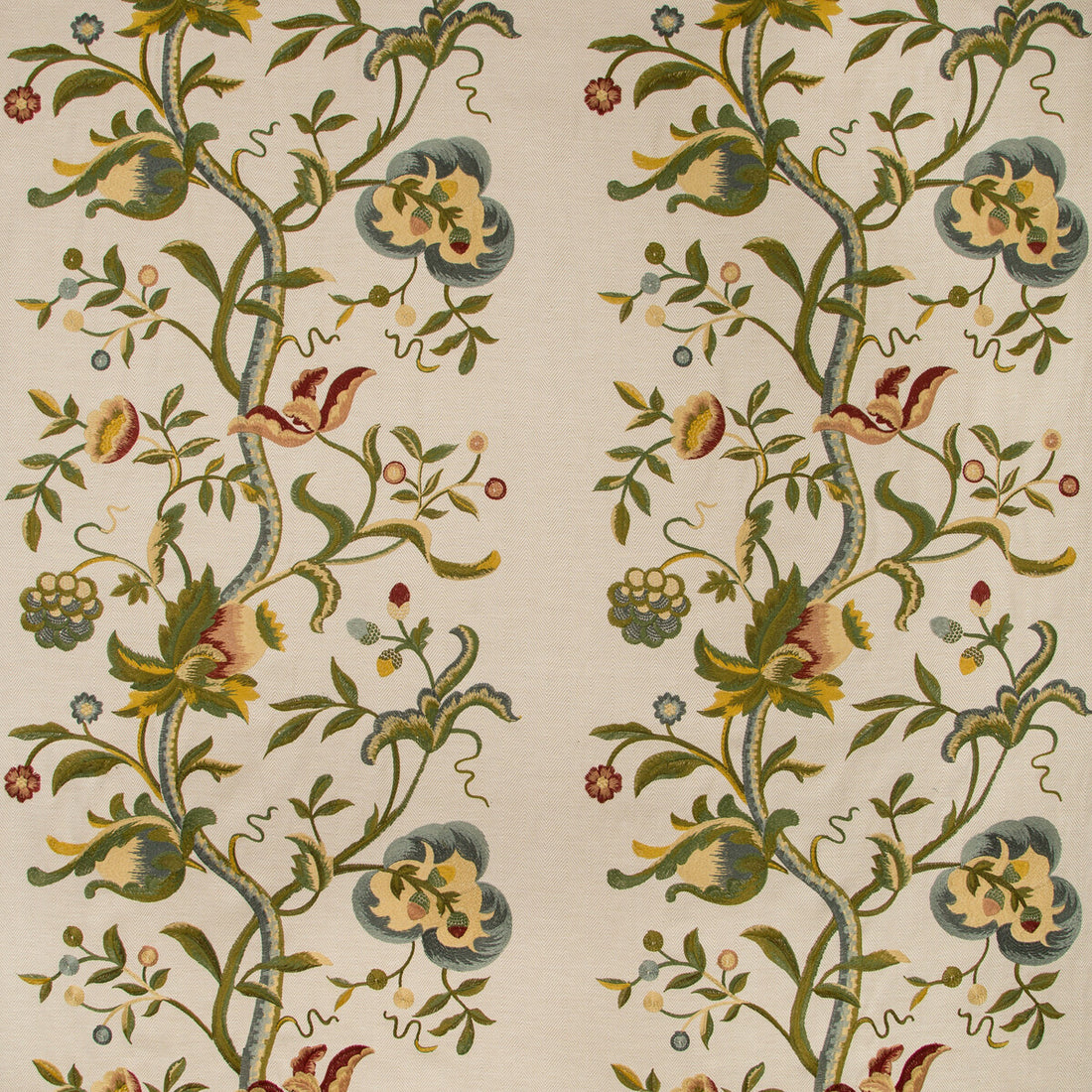 Dorton Embroidery fabric in multi color - pattern 2019107.349.0 - by Lee Jofa in the Manor House collection