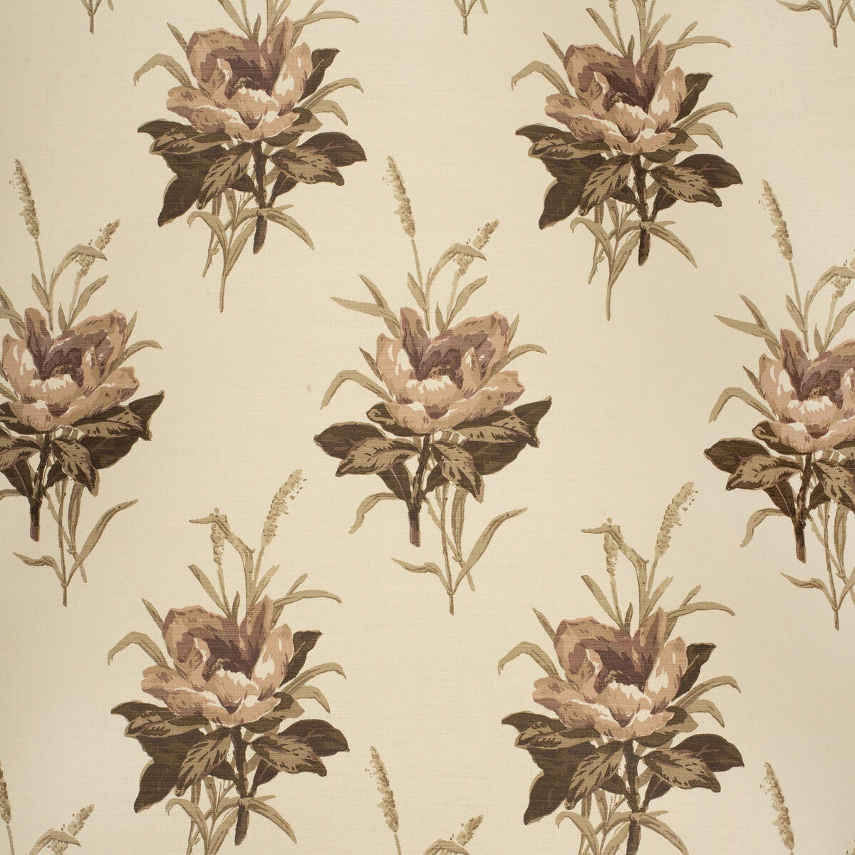 Melba Flower fabric in plum/ecru color - pattern 2020143.1016.0 - by Lee Jofa in the Paolo Moschino Fabrics collection