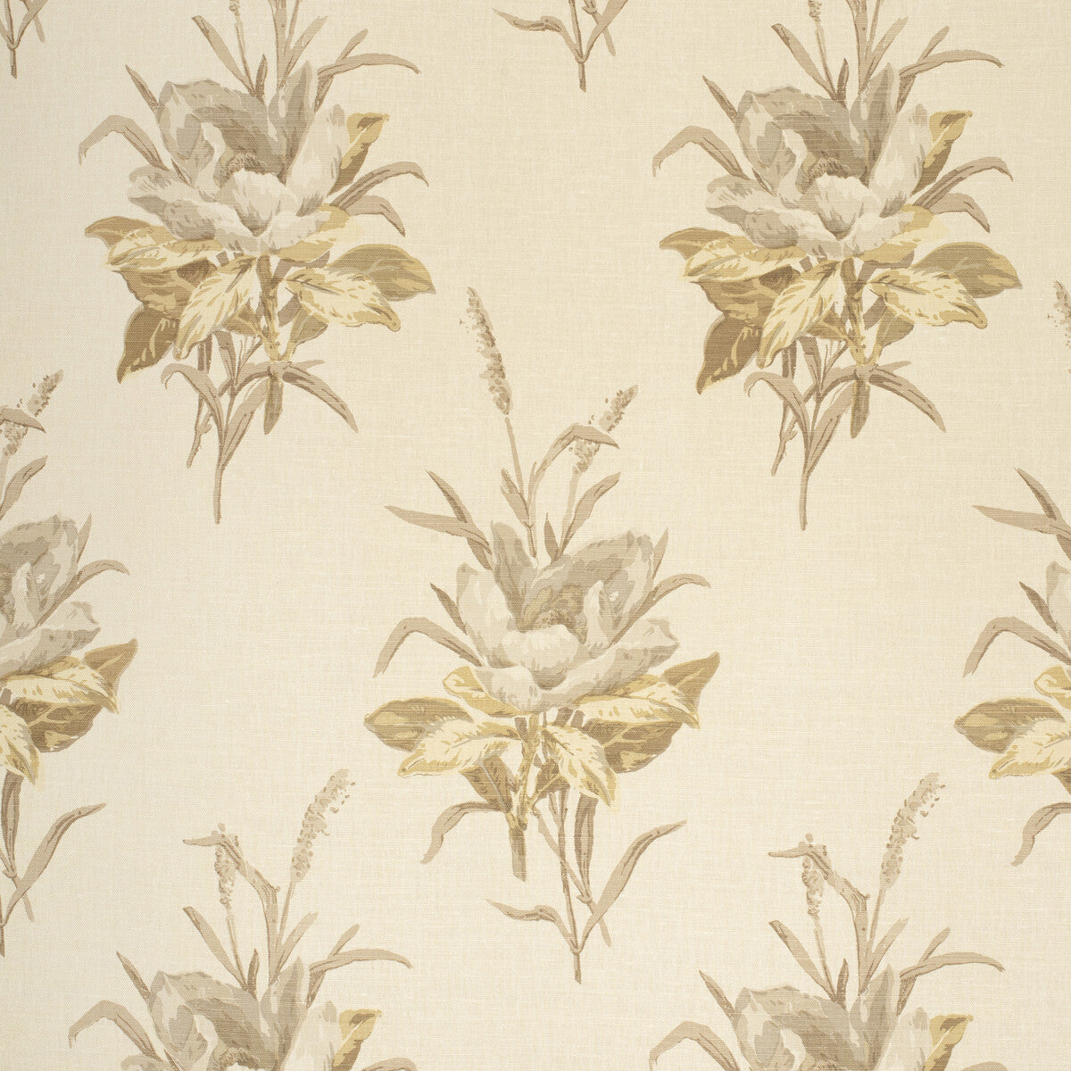 Melba Flower fabric in grey/ecru color - pattern 2020143.1611.0 - by Lee Jofa in the Paolo Moschino Fabrics collection