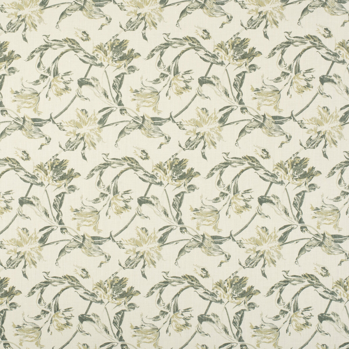 Russian Tulip fabric in green color - pattern 2020161.3.0 - by Lee Jofa in the Paolo Moschino Fabrics collection