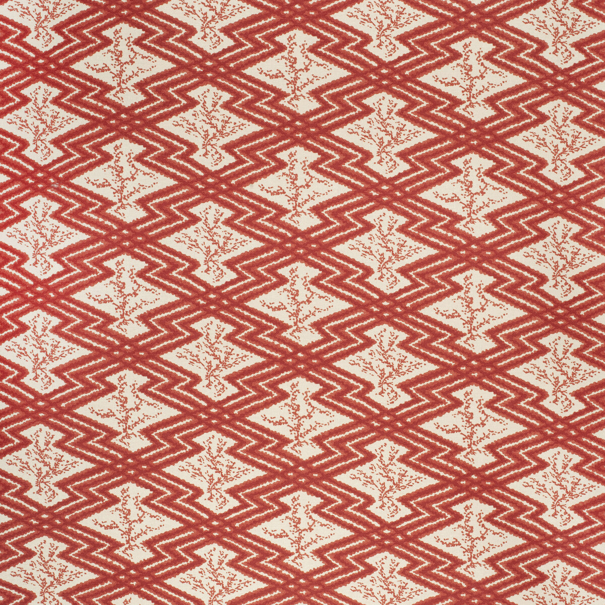 Via Krupp fabric in red/ecru color - pattern 2020168.169.0 - by Lee Jofa in the Paolo Moschino Fabrics collection
