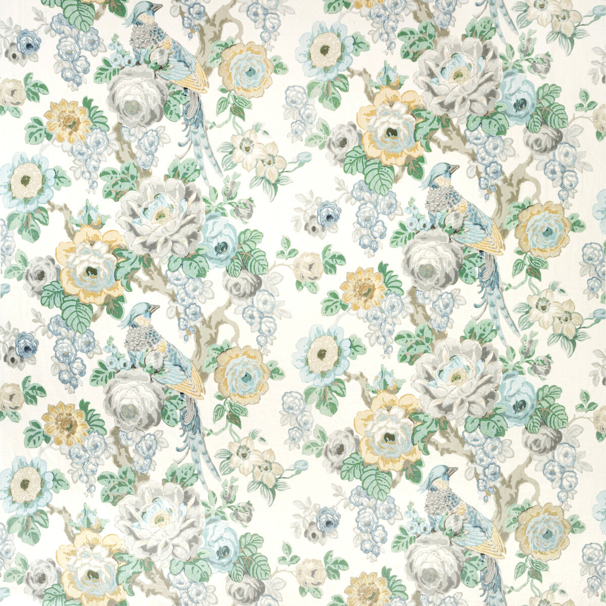 Avondale Print fabric in slate/aqua color - pattern 2020181.1311.0 - by Lee Jofa in the Avondale collection