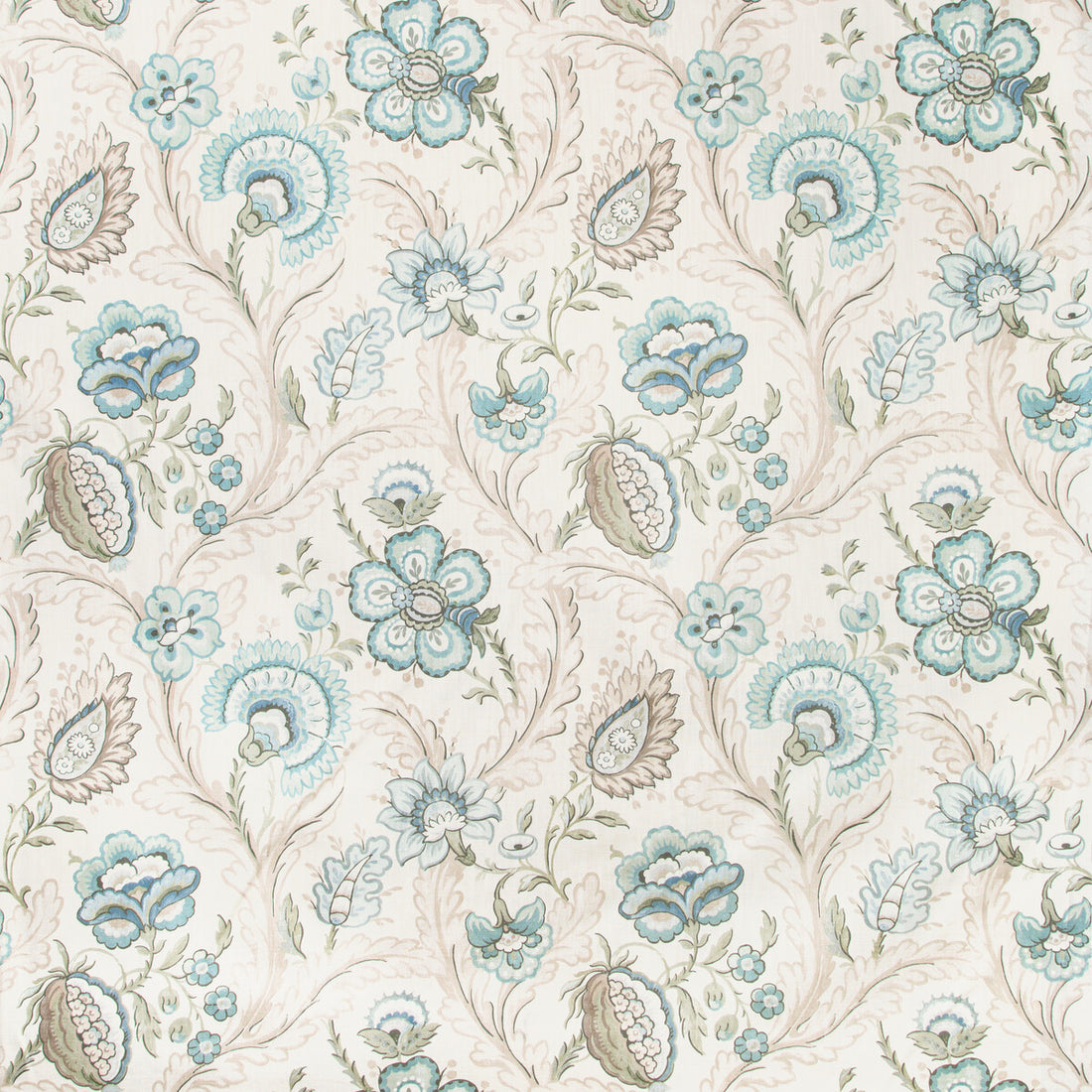 Wimberly Print fabric in aqua/sage color - pattern 2020186.1323.0 - by Lee Jofa in the Avondale collection