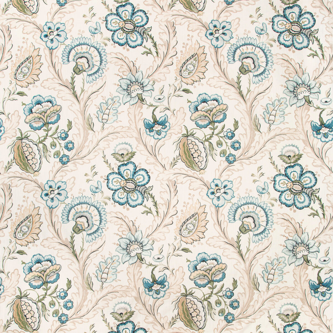 Wimberly Print fabric in blue/spring color - pattern 2020186.530.0 - by Lee Jofa in the Avondale collection