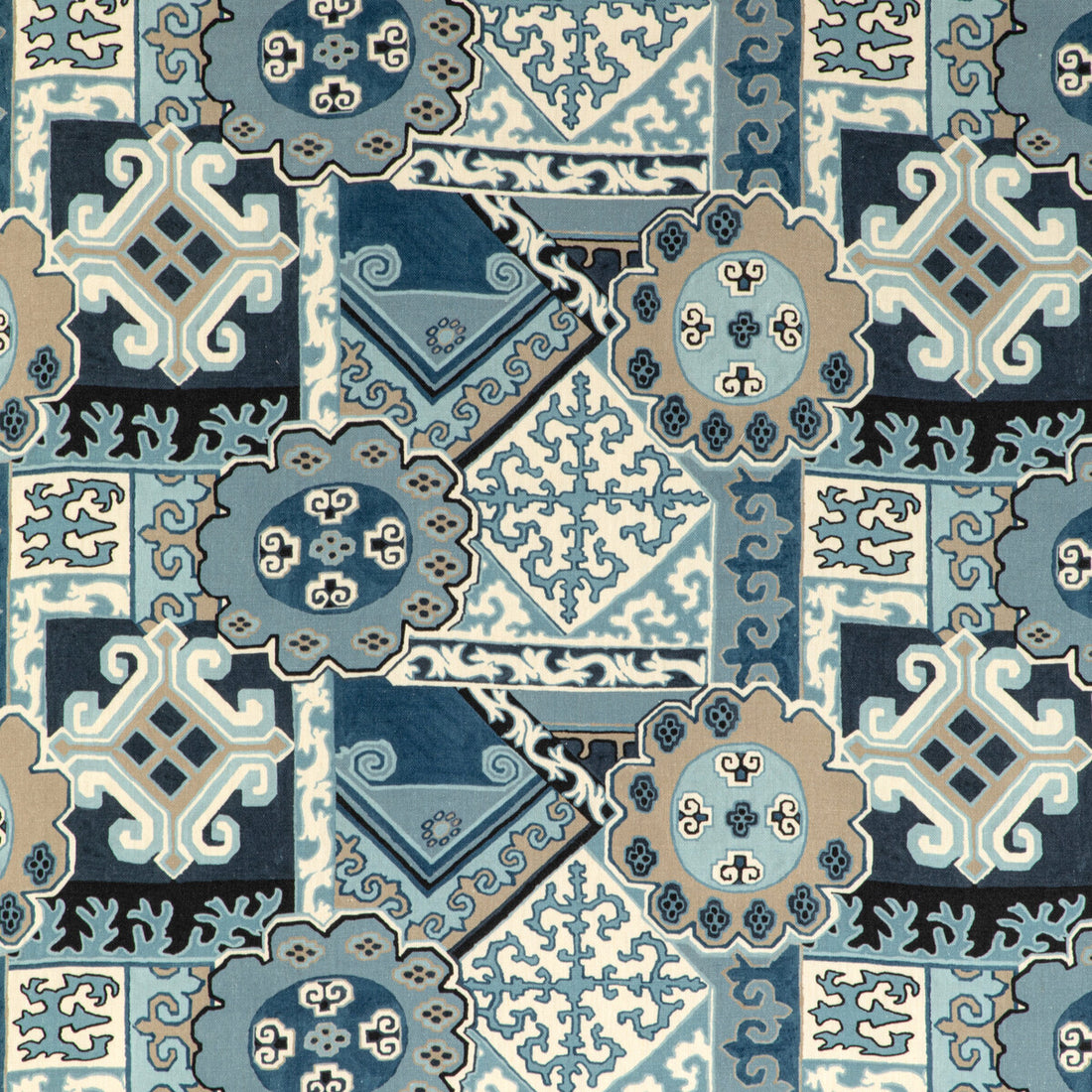 Batangas Print fabric in blue/slate color - pattern 2020193.505.0 - by Lee Jofa in the Mindoro collection
