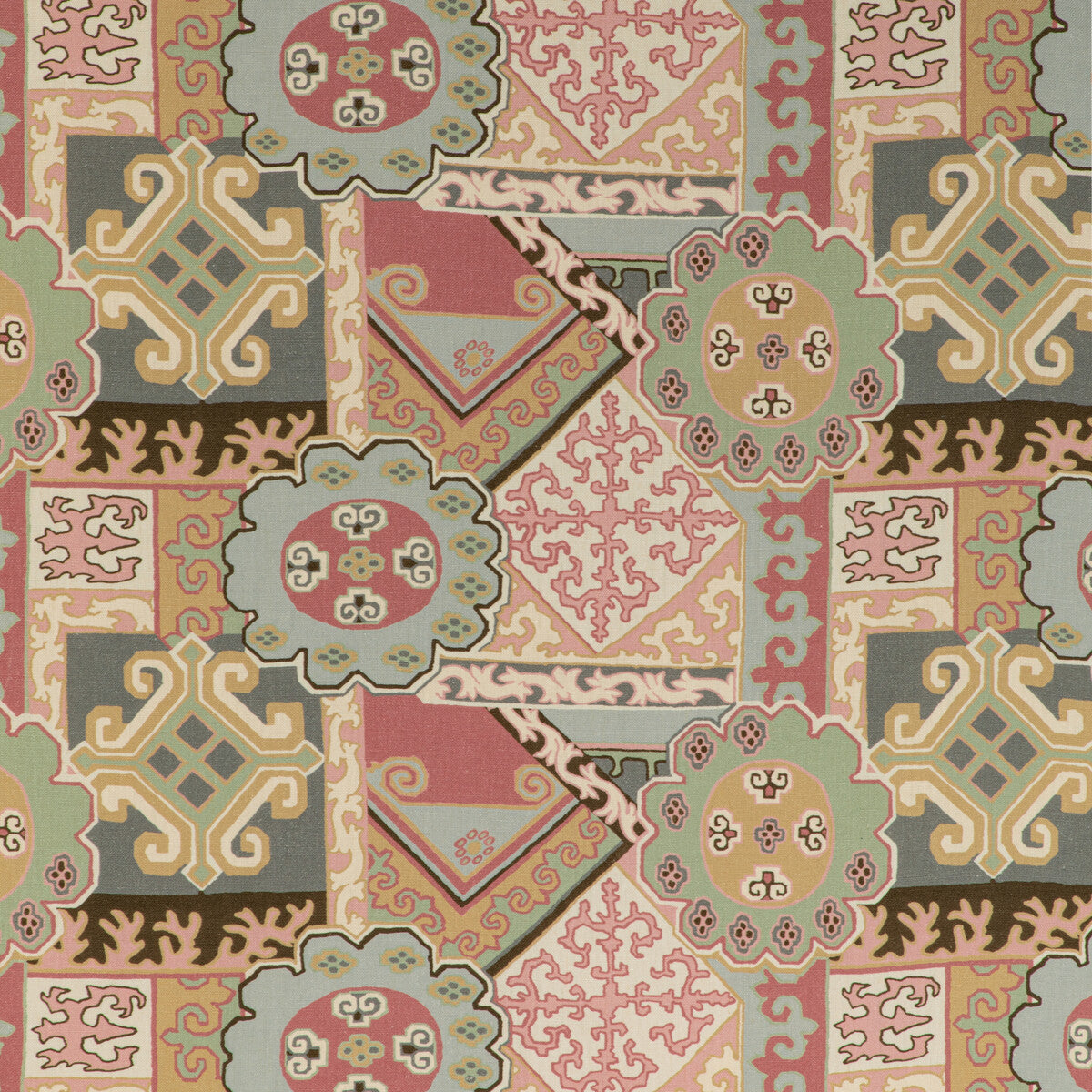 Batangas Print fabric in pink/multi color - pattern 2020193.7134.0 - by Lee Jofa in the Mindoro collection