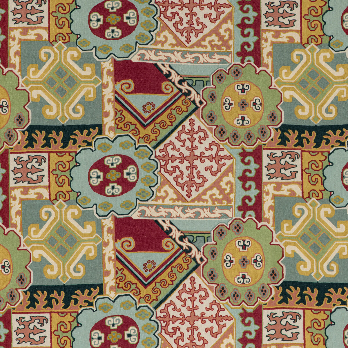 Batangas Print fabric in red/multi color - pattern 2020193.954.0 - by Lee Jofa in the Mindoro collection