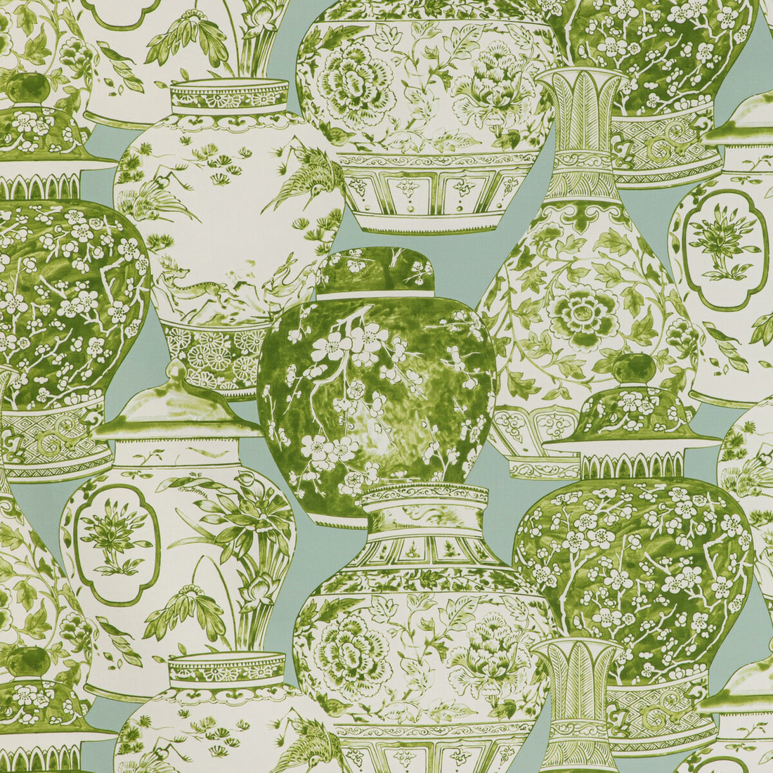 Pandan Print fabric in mist/jade color - pattern 2020194.2313.0 - by Lee Jofa in the Mindoro collection