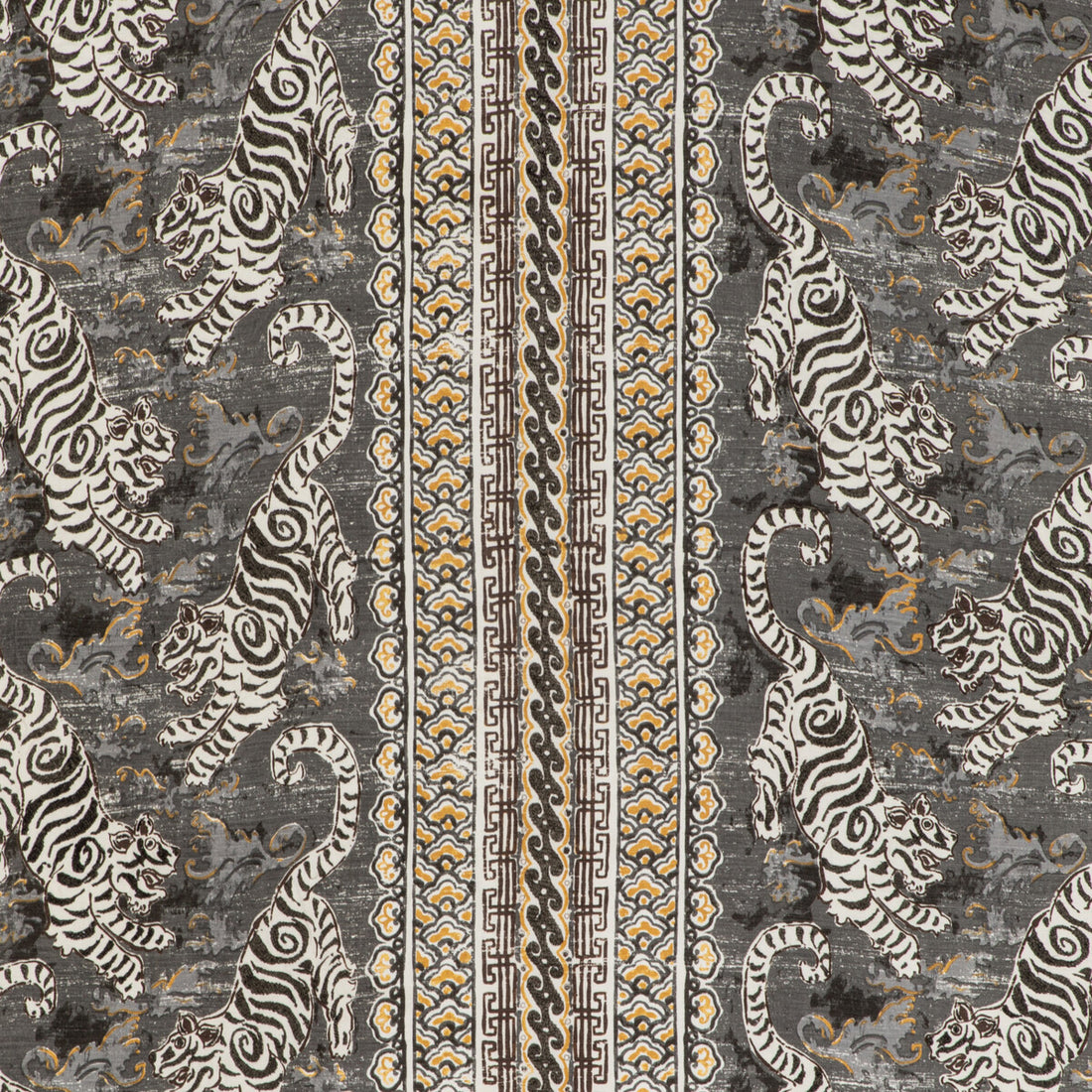 Bongol Print fabric in charcoal color - pattern 2020197.2146.0 - by Lee Jofa in the Mindoro collection