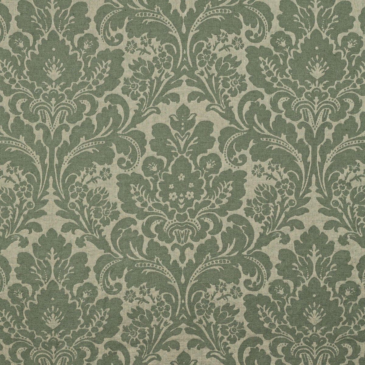 Acanthus Damask fabric in loden color - pattern 2020212.3030.0 - by Lee Jofa in the Oscar De La Renta IV collection