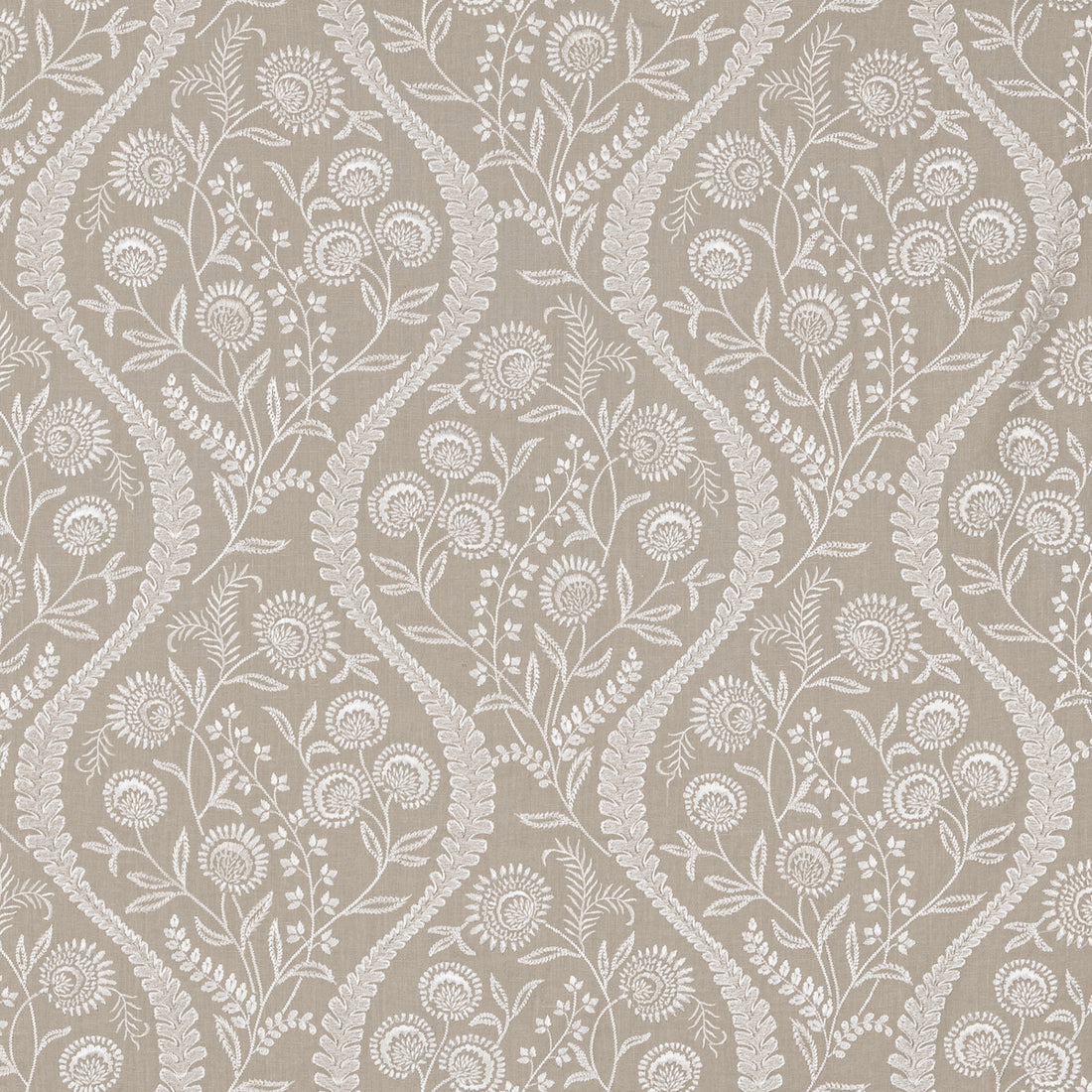 Floriblanca fabric in linen color - pattern 2020219.16.0 - by Lee Jofa in the Oscar De La Renta IV collection