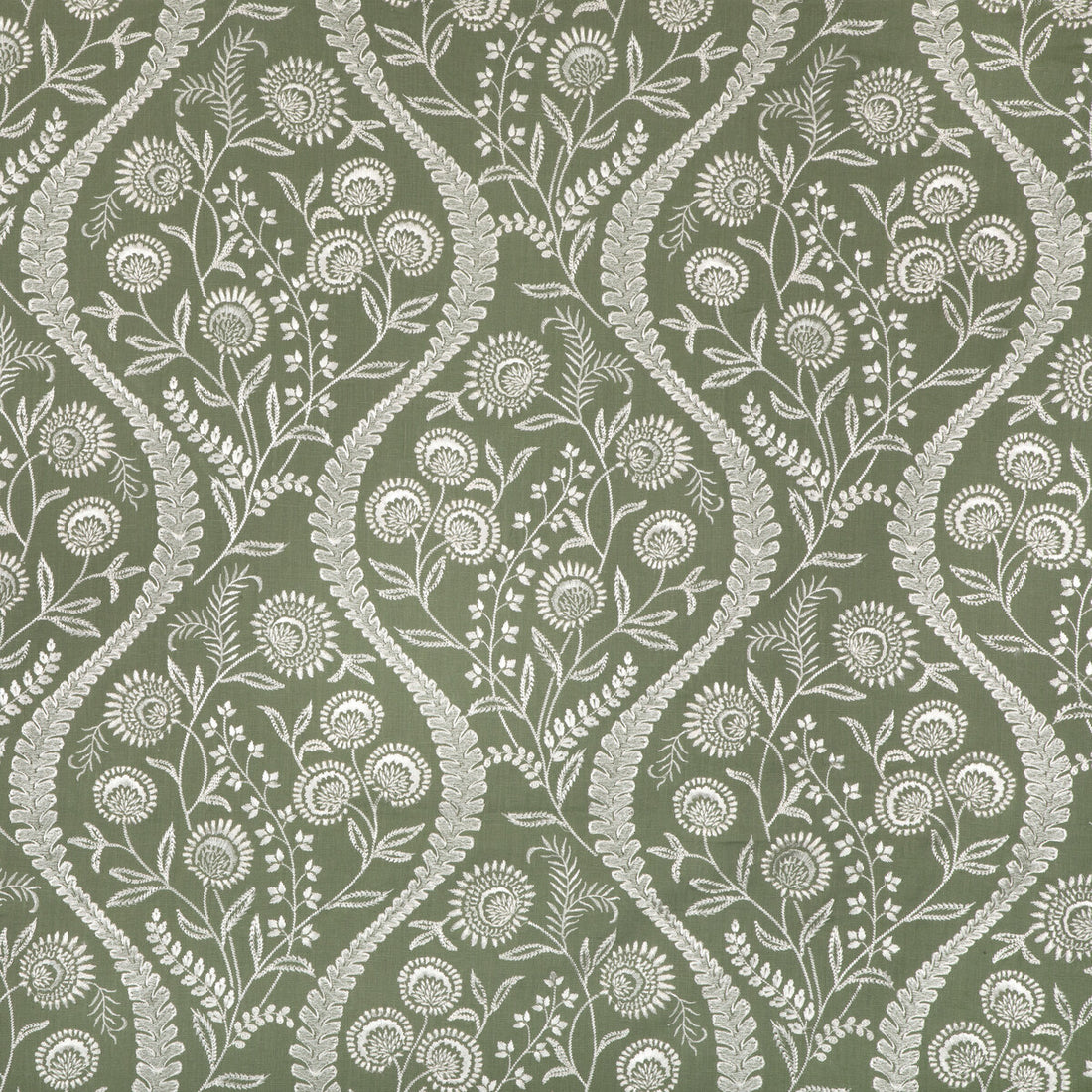 Floriblanca fabric in green color - pattern 2020219.3.0 - by Lee Jofa in the Oscar De La Renta IV collection