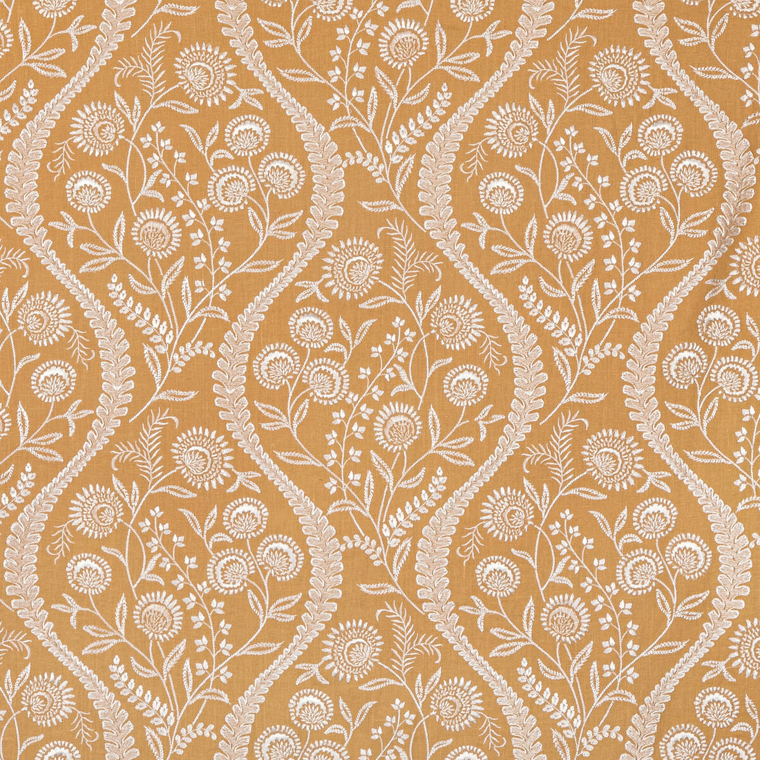 Floriblanca fabric in golden color - pattern 2020219.4.0 - by Lee Jofa in the Oscar De La Renta IV collection