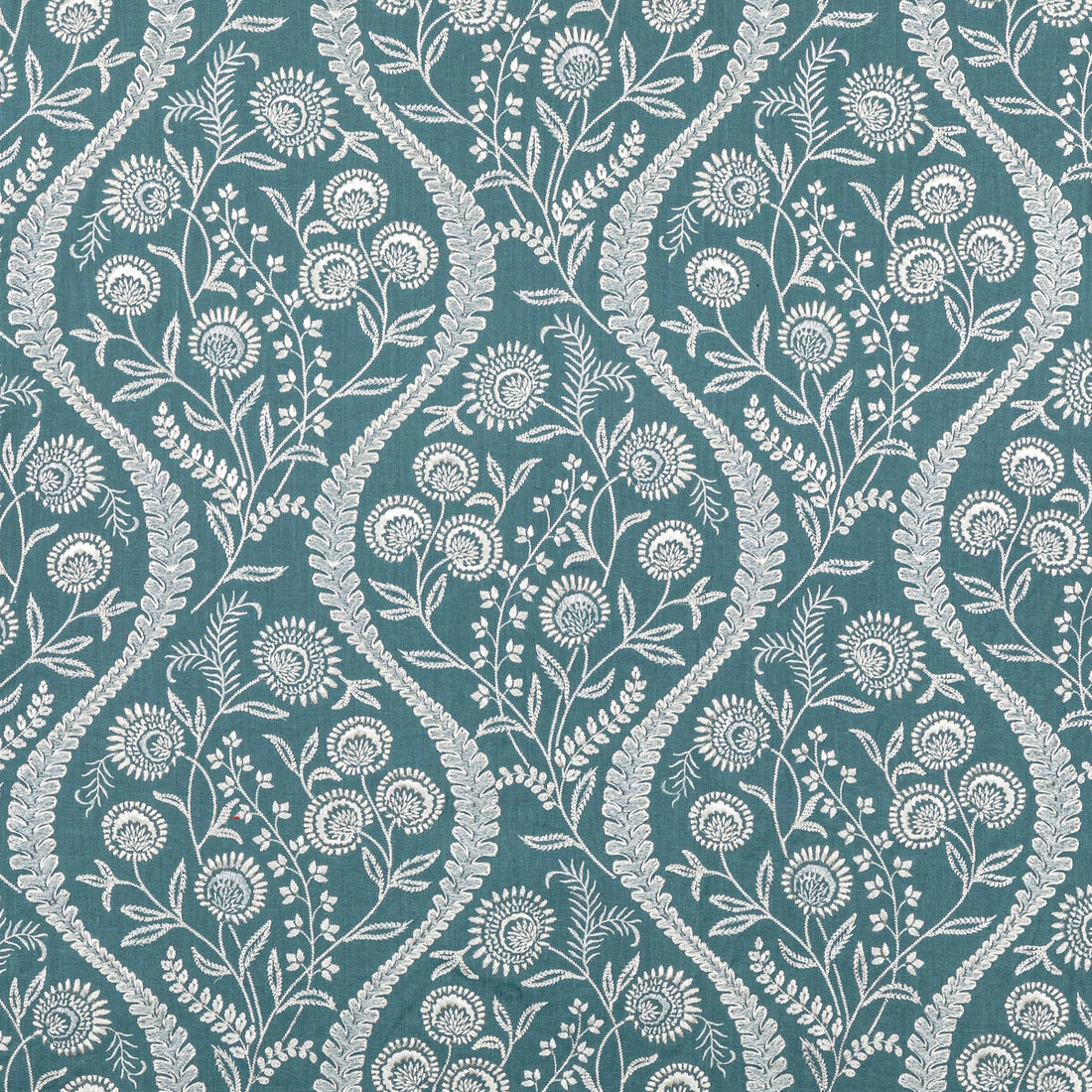 Floriblanca fabric in blue color - pattern 2020219.515.0 - by Lee Jofa in the Oscar De La Renta IV collection