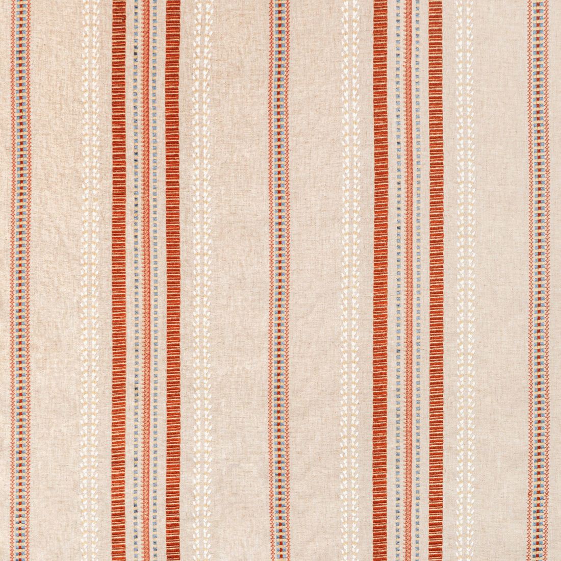 Nautique Emb fabric in rust/blue color - pattern 2020223.24.0 - by Lee Jofa in the Oscar De La Renta IV collection