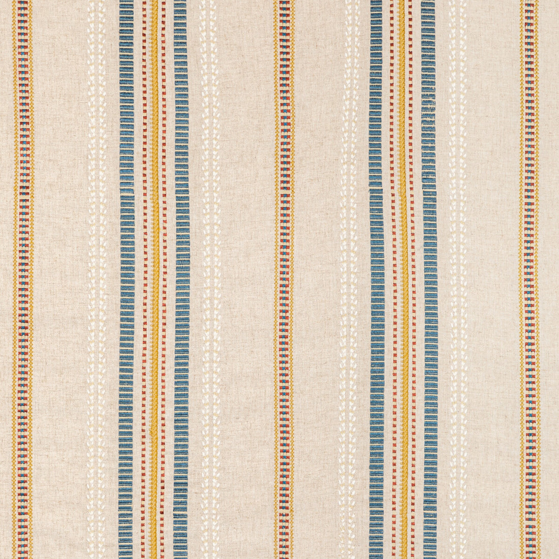 Nautique Emb fabric in denim/gold color - pattern 2020223.514.0 - by Lee Jofa in the Oscar De La Renta IV collection