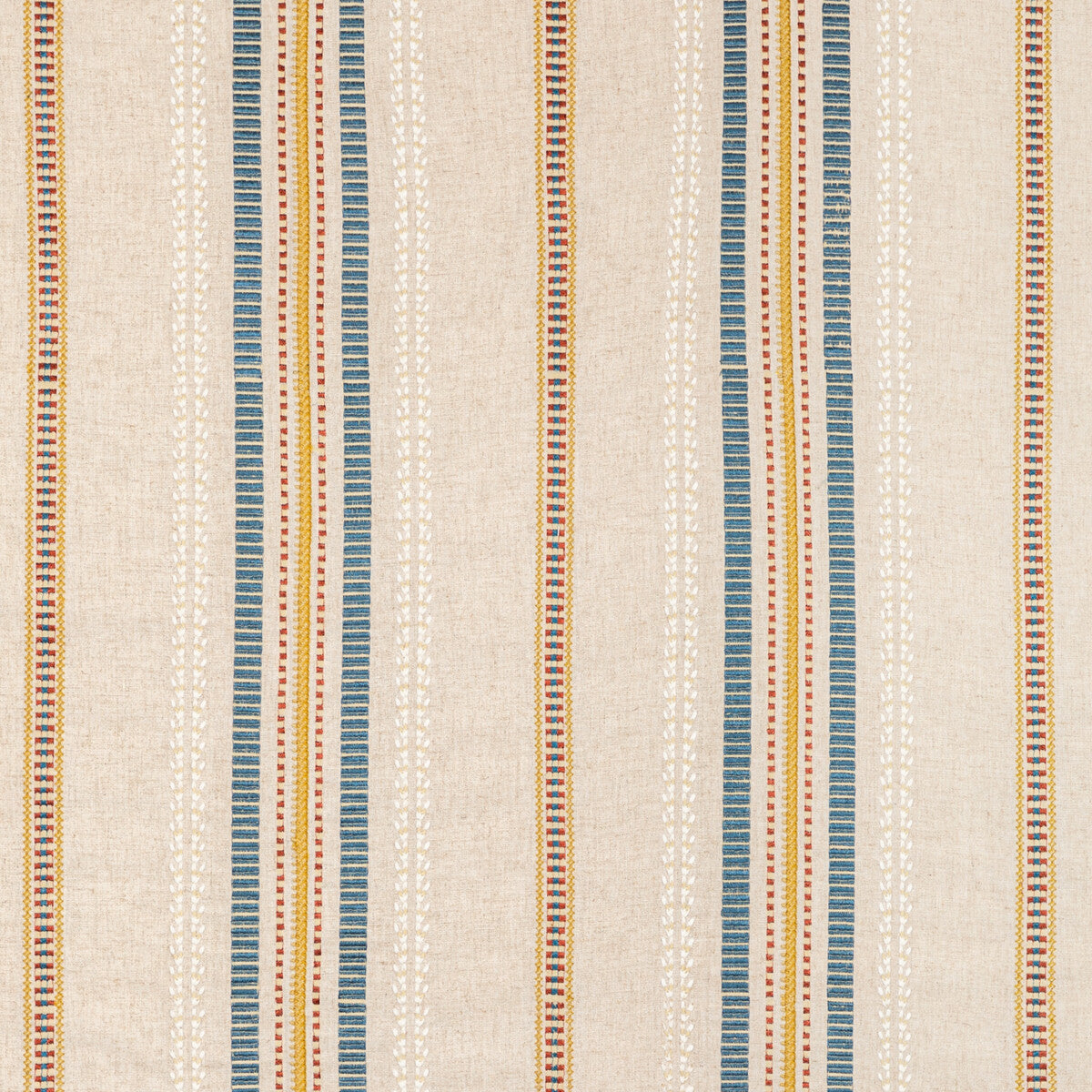 Nautique Emb fabric in denim/gold color - pattern 2020223.514.0 - by Lee Jofa in the Oscar De La Renta IV collection